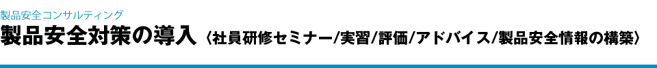 製品安全コンサルティング：概要